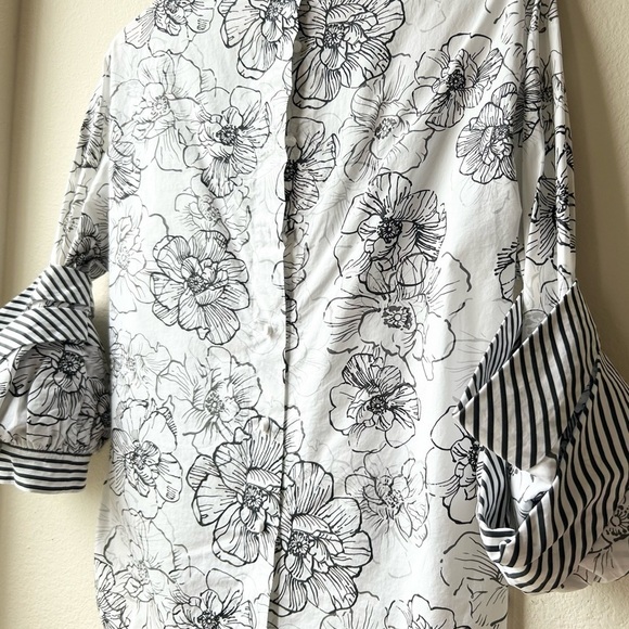 Silvia Tcherassi Black White Frames Jessica Floral Blouse Sz XS - Picture 6 of 11